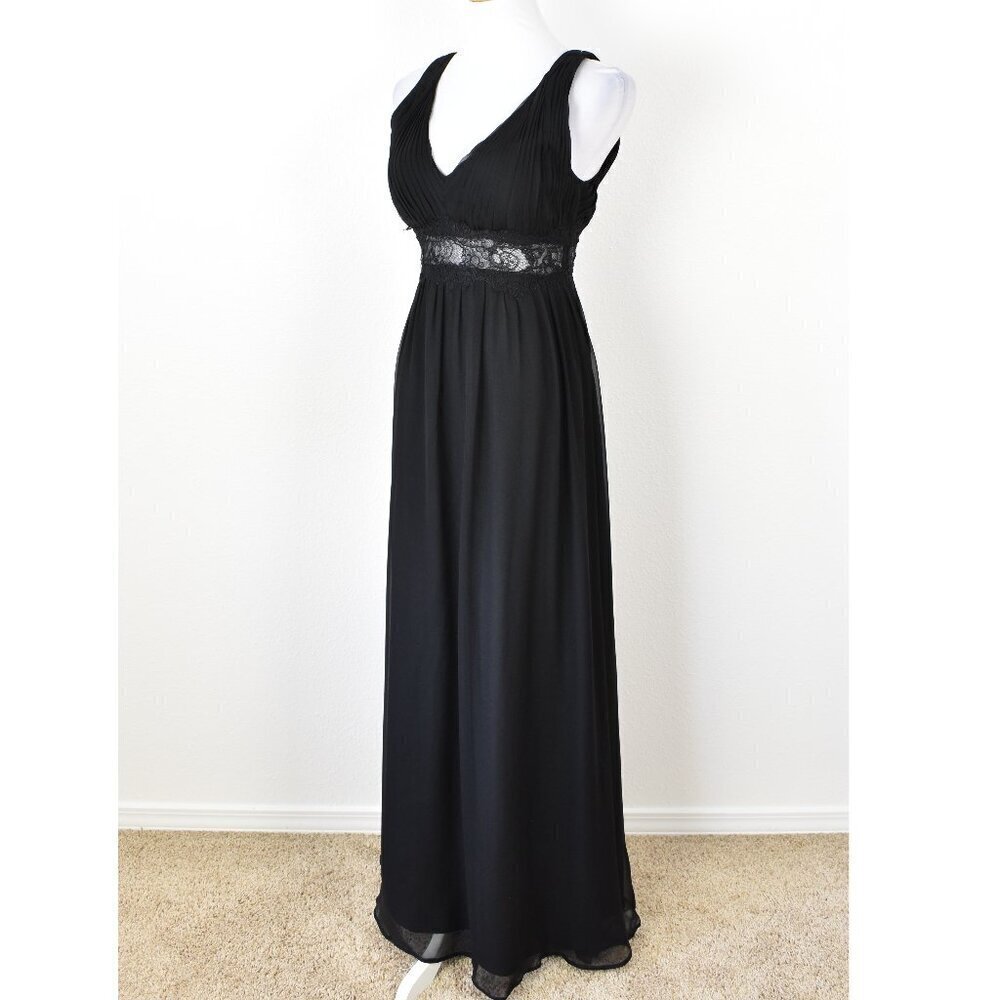 Aidan Mattox Silk Chiffon Lace Waist Formal Gown - 10 - Picture 4 of 10